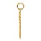 14K Yellow Gold Heart Skeleton Key Charm Love Pendant Jewerly 31mm x 10mm